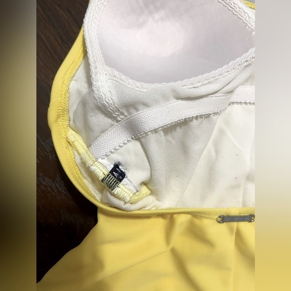 Anne Cole Pale Yellow Stretchy Halter Top One Piece Swimsuit - Picture 7 of 9